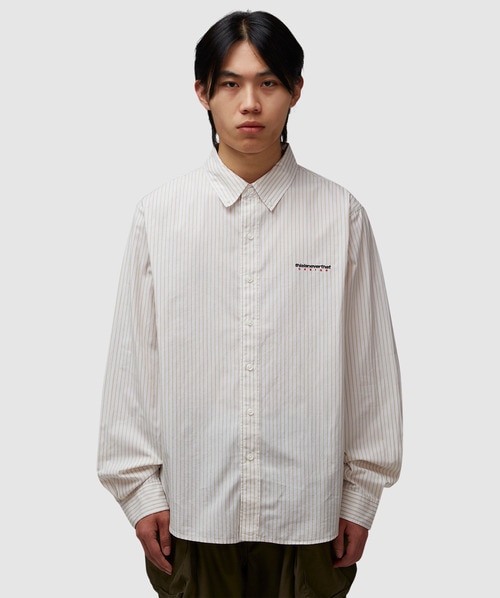 Thisisneverthat Dsn Striped Shirt In Beige