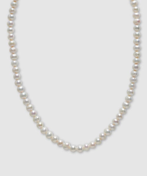 Hatton Labs Classic Pearl Chain Necklace In Silver