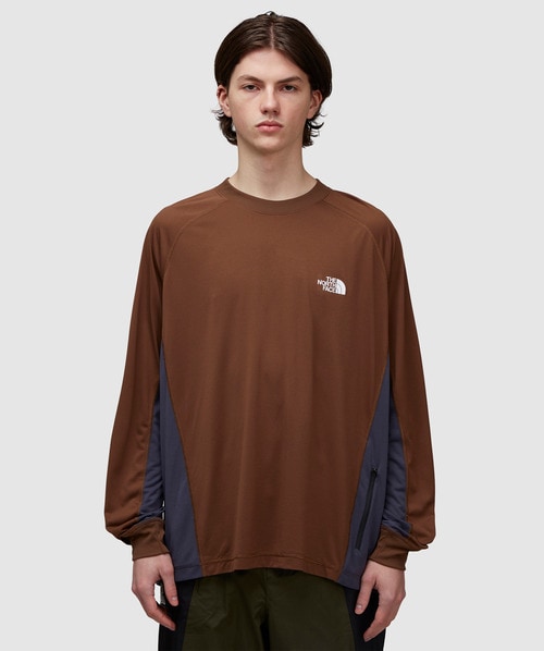 The North Face X Special Projects X Undercover Performance Long Sleeve T-shirt In Periscope Grey-dark Earth Brown