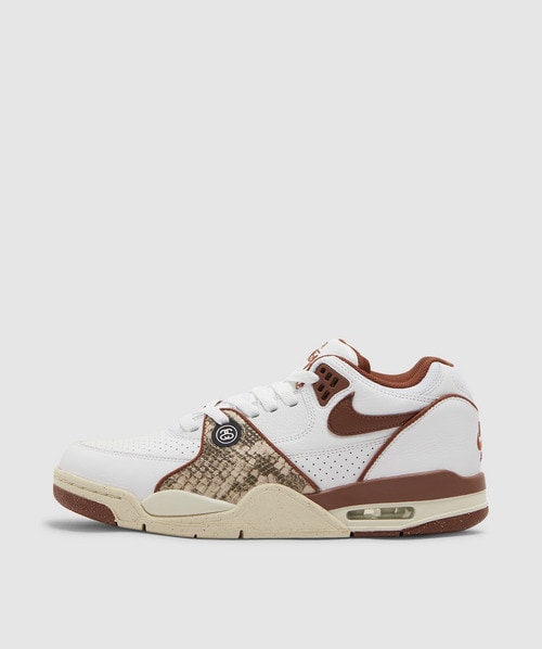 Shop Nike X Stussy Air Flight '89 Low Sneaker In White/pecan-fossil