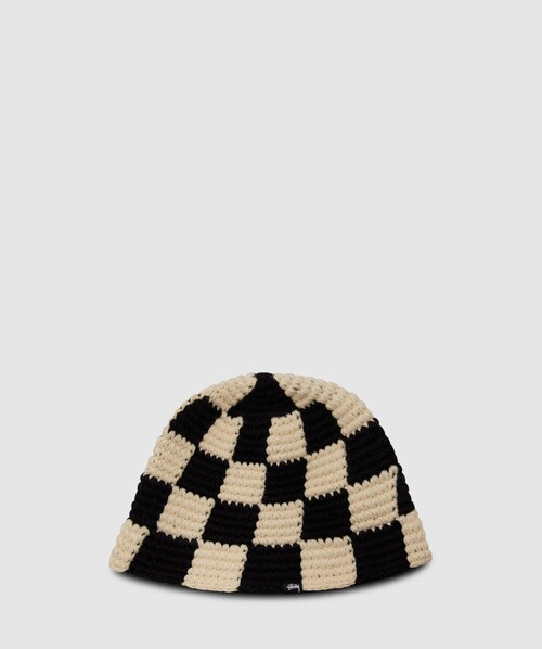 Stussy Checker Knit Bucket Hat In Black   ModeSens