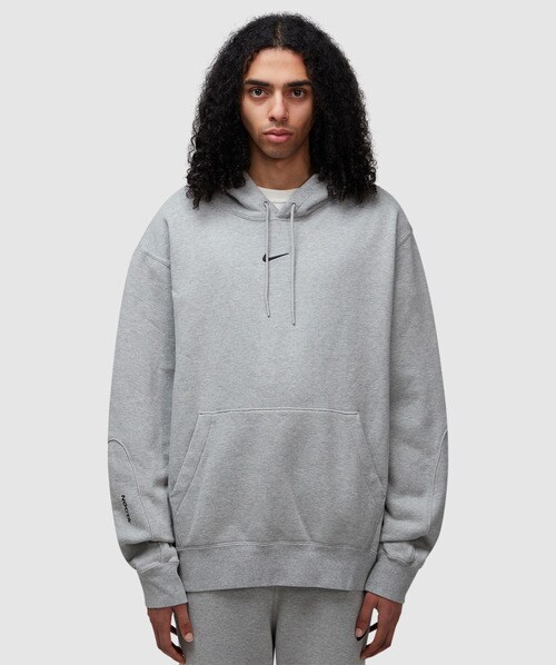 Nike X Nocta Nrg Fleece Cs Hoodie In Dk Grey Heather/matte Silver/black