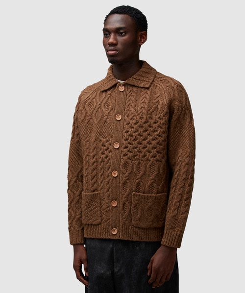 Beams Plus Alan patchwork cardigan | BROWN | SEVENSTORE
