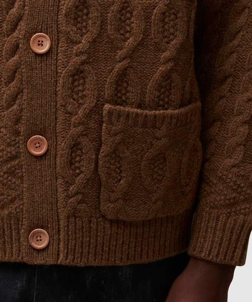 Beams Plus Alan patchwork cardigan | BROWN | SEVENSTORE