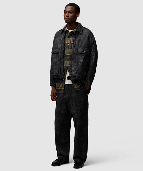 Engineered Garments Trucker jacket | BLACK COTTON DISTRESSED