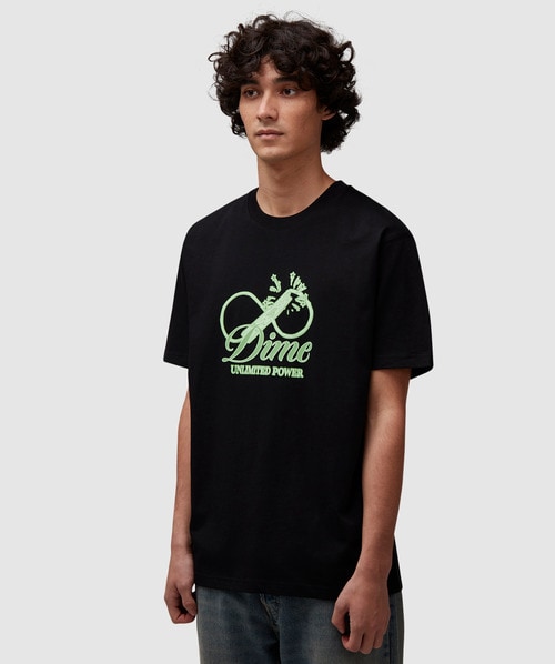 Dime Cursive power t-shirt | WHITE | SEVENSTORE