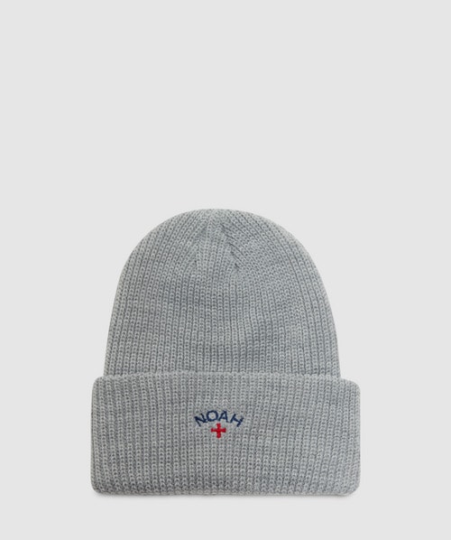 Noah Core Logo Beanie In High Rise Grey