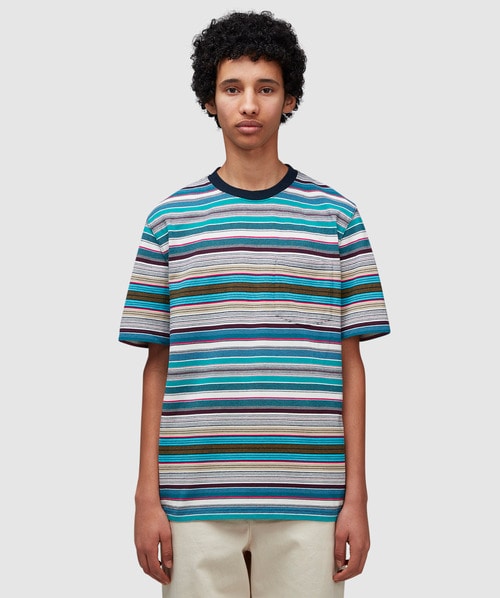 Noah Striped Pocket T-shirt In Navy