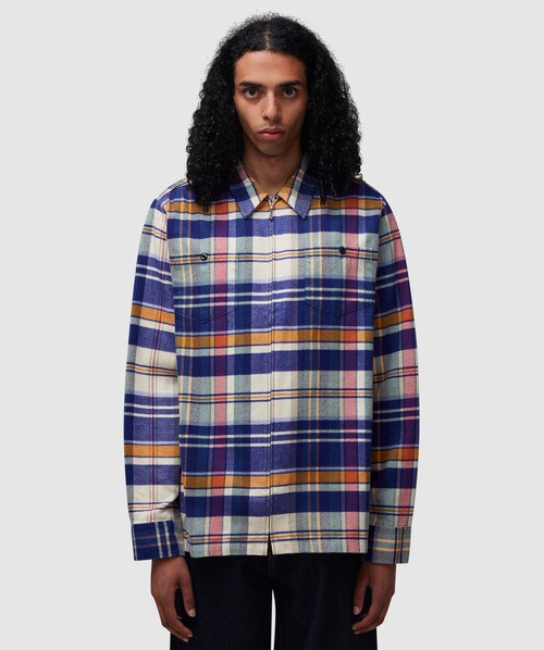 Noah Lightweight plaid flannel overshirt | NATURAL/MULTI | SEVENSTORE