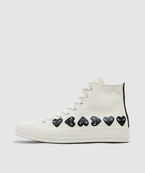 Shop Comme Des Garçons Play X Converse Multi Heart Chuck Taylor '70 Hi Sneaker In Milk/black/egret