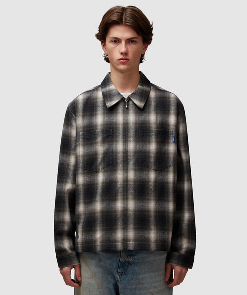 Farah Fullbright Check L/S Zip Overshirt in Blue for Men | Lyst UK