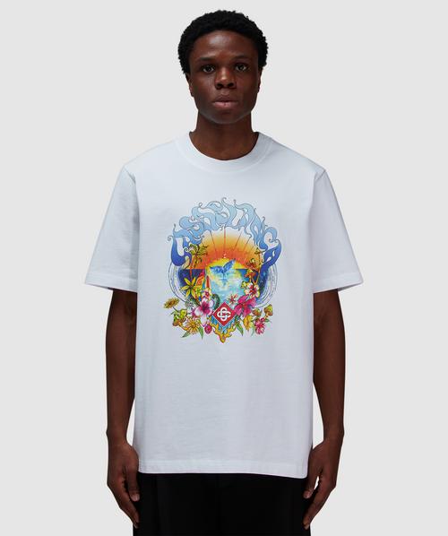Casablanca Tシャツ Casablanca Casa Beach Wave Printed Oversized Tee - White