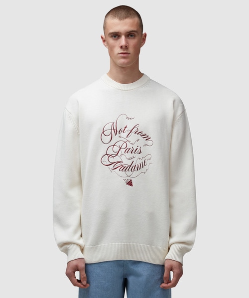 Drole De Monsieurスローガンスウェットシャツ新作★関税/送料込 Drôle de Monsieur Le slogan sweatshirt | CREAM | SEVENSTORE