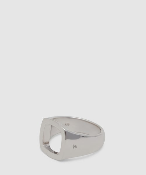 Tom Wood Cushion green marble ring | SILVER | SEVENSTORE