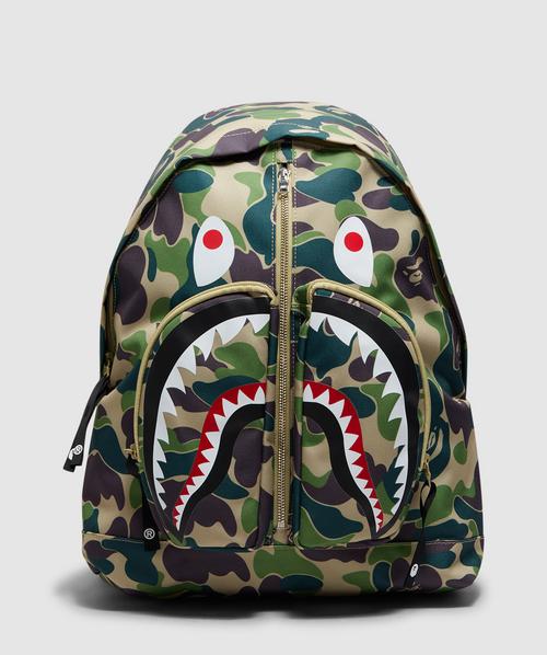 BAPE A Bathing Ape ABC camo shark backpack GREEN SEVENSTORE