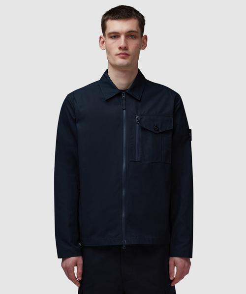 Stone Island Ghost waterproof cotton overshirt | NAVY | SEVENSTORE