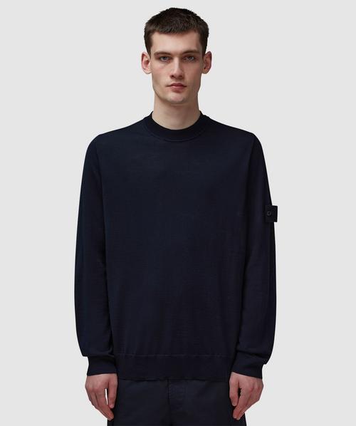 Stone Island Garment dyed pocket sweater | NAVY BLUE | SEVENSTORE