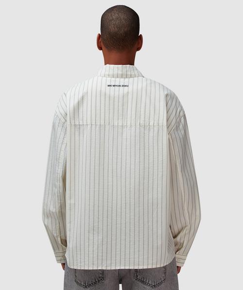 MKI MIYUKI ZOKU Box dress shirt | OFF WHITE STRIPE | SEVENSTORE