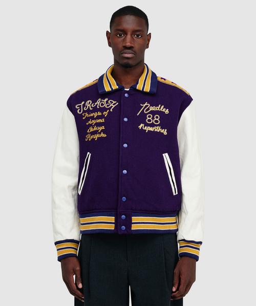 Needles Lettered jacket | PURPLE - WOOL MELTON | SEVENSTORE