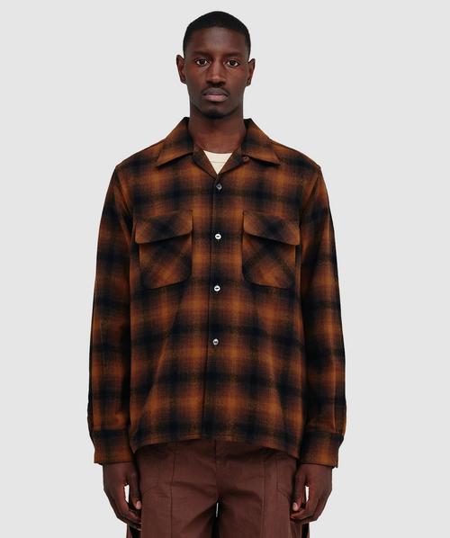 Needles Classic shirt | BROWN - WOOL OMBRE PLAID | SEVENSTORE