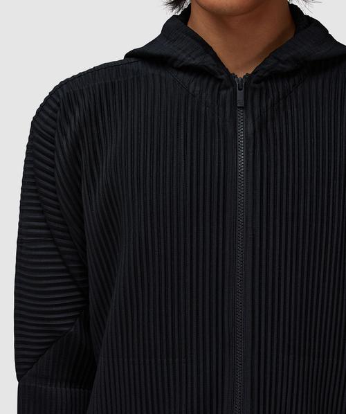 Homme Plissé Issey Miyake July pleats full zip hoodie | BLACK