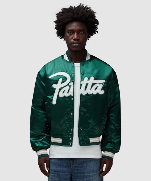 Patta Script logo satin varsity jacket | GREEN | SEVENSTORE