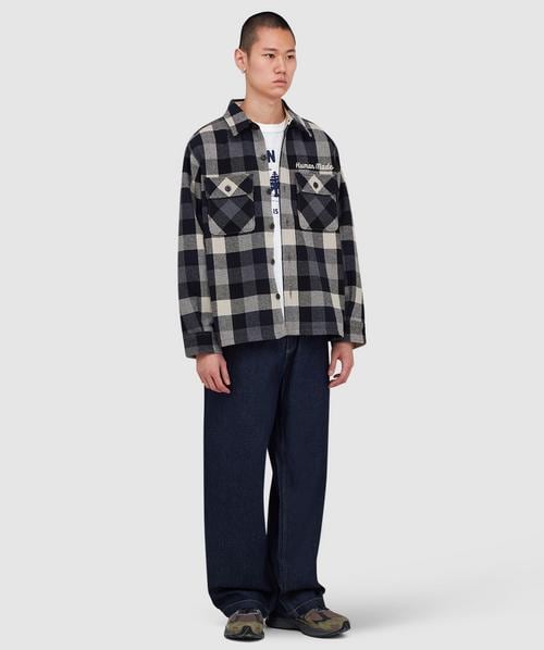 Human Made Wool check shirt jacket | BLACK | SEVENSTORE