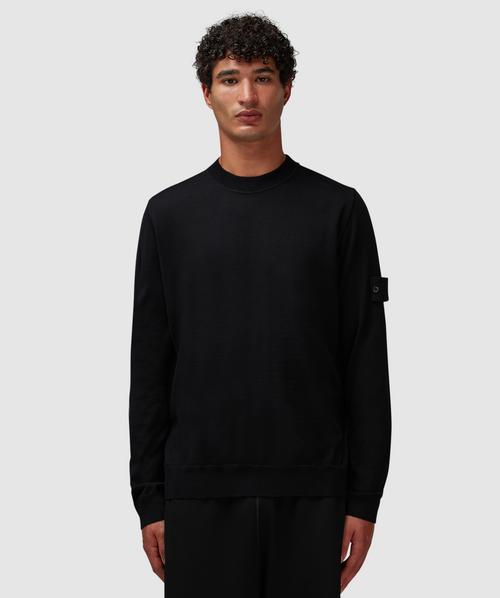 Stone Island Ghost light wool knit sweater | BLACK | SEVENSTORE