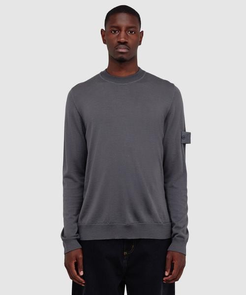 Stone Island Ghost light wool knit sweater | DARK GREY | SEVENSTORE