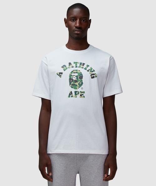 BAPE A Bathing Ape ABC camo college t-shirt WHITE X GREEN