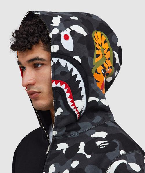 City Camo Tiger Shark Hoodie | Bape | FETCHING