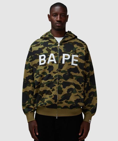 BAPE A Bathing Ape 1st camo BAPE rhinestone hoodie GREEN