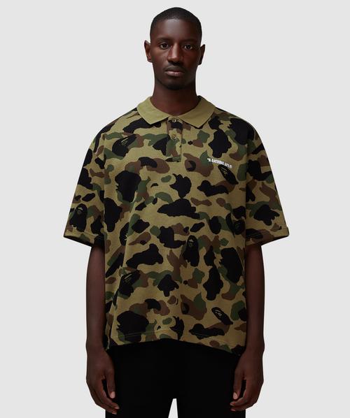 BAPE - A Bathing Ape 1st camo relaxed polo t-shirt | GREEN