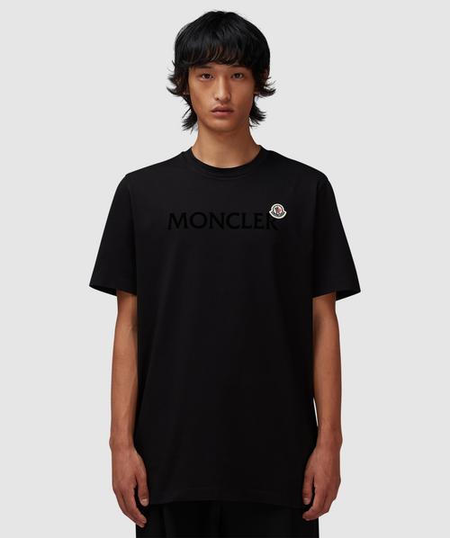 Moncler Flocked logo t-shirt | BLACK | SEVENSTORE