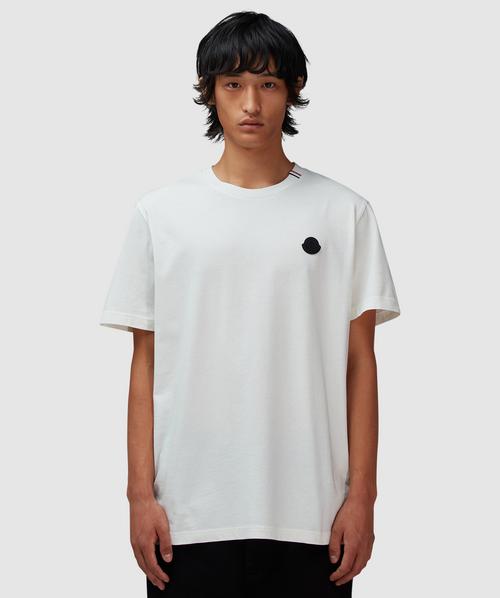Moncler Triple logo badge t-shirt | WHITE | SEVENSTORE