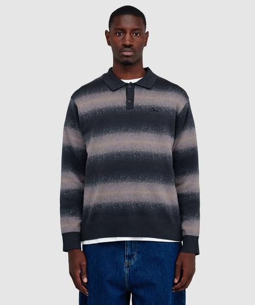 Dime Striped rugby knit sweater | CHARCOAL MULTI | SEVENSTORE