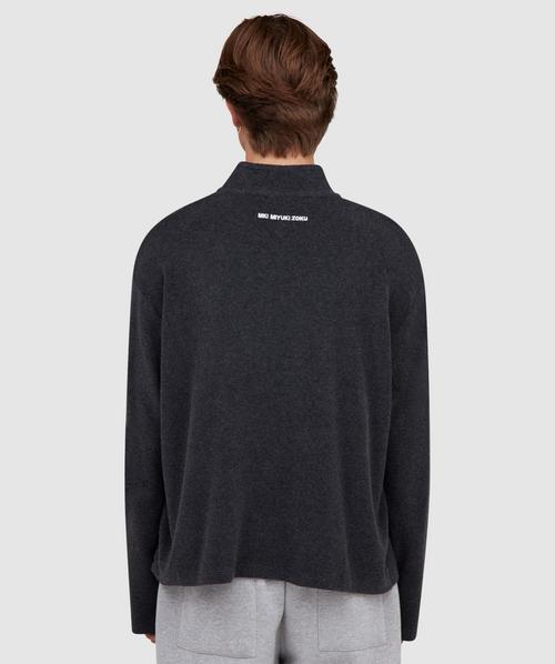 MKI MIYUKI ZOKU Towelling quarter zip sweatshirt | CHARCOAL