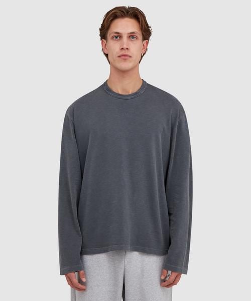 MKI MIYUKI ZOKU Towelling quarter zip sweatshirt | CHARCOAL