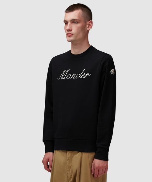 Moncler Embroidered logo sweatshirt | BLACK | SEVENSTORE