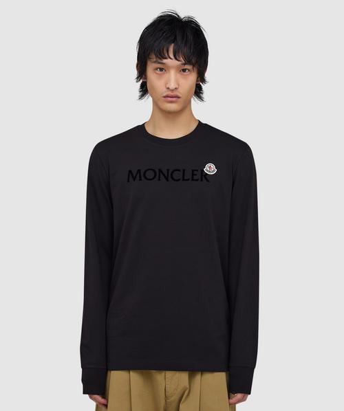 Moncler Double badge long sleeve t-shirt | BLACK | SEVENSTORE