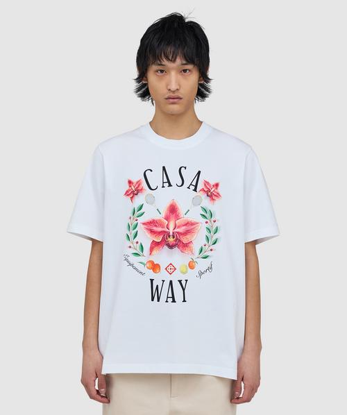 Casablanca Casa way orchid logo t-shirt | WHITE | SEVENSTORE