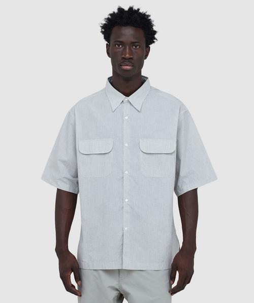 Nanamica Micro stripe pocket t-shirt | NAVY X WHITE | SEVENSTORE