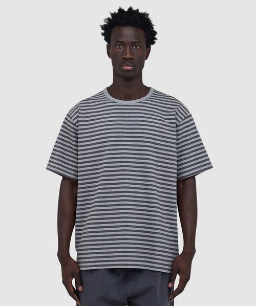 Nanamica Micro stripe pocket t-shirt | BLACK X GRAY | SEVENSTORE