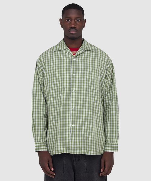Beams Plus Work patchwork madras shirt | PINK | SEVENSTORE