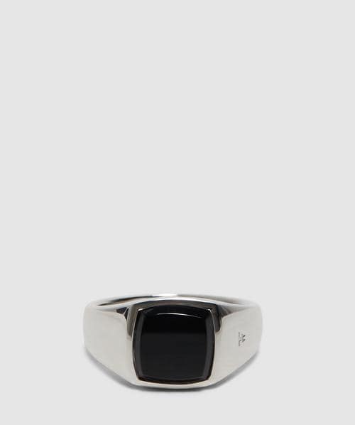 Tom Wood Polished onyx kay ring | BLACK ONYX | SEVENSTORE