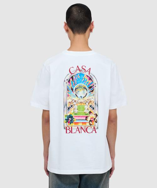 Casablanca Tennis landscape classic t-shirt | WHITE | SEVENSTORE