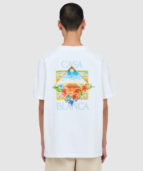 Casablanca Flower court icon t-shirt | WHITE | SEVENSTORE