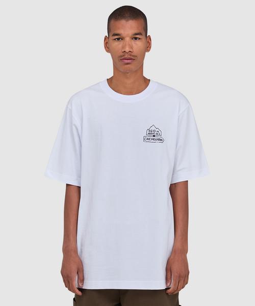 Cafe Mountain College logo t-shirt | NATURAL AND IVY GREEN