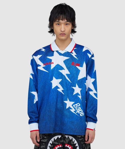 adidas x BAPE LSL star jersey shirt | MEDIUM BLUE DENIM | SEVENSTORE
