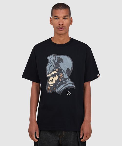 BAPE - A Bathing Ape New multi camo big ape head t-shirt | BLACK